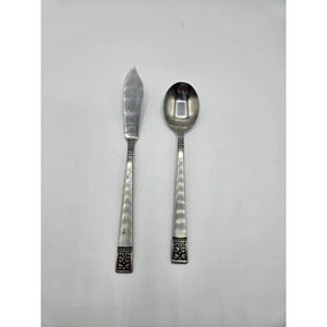 Custom Design CUD1 Jelly Spoon and‎ Butter Spreader Lot of 2 Stainless